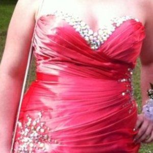 Morilee Strapless Prom dress orange 13 / 14